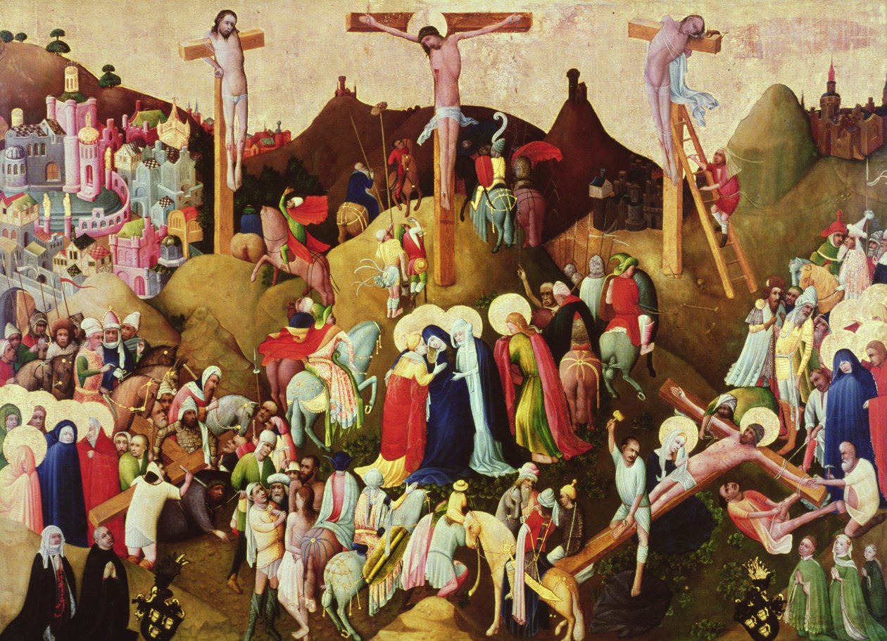 Calvário, doado à Igreja São Colombus pela Família Wasservass, c.1420-30 (painel) de Master of the Wasservass Calvary