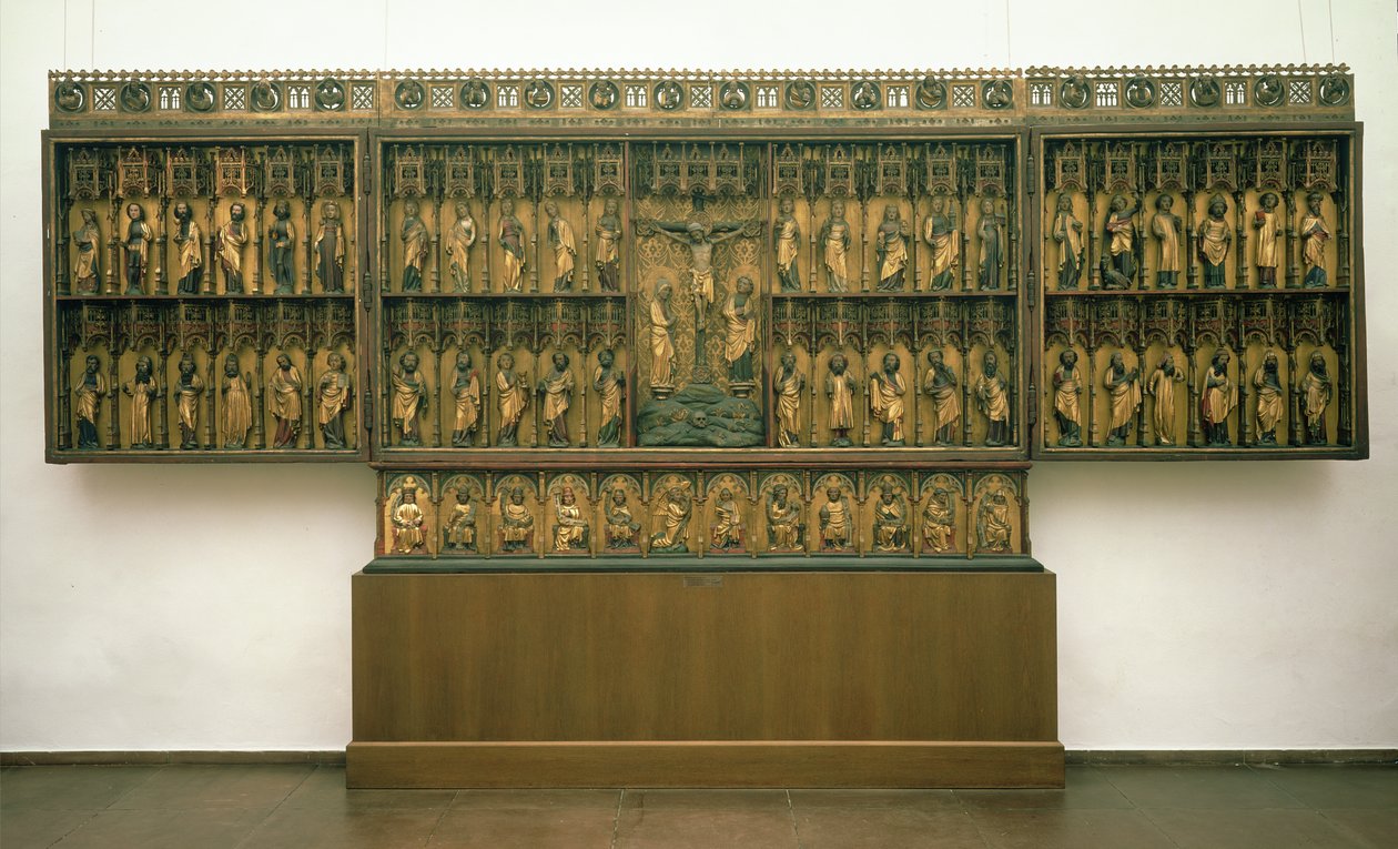 Altar Alto de São Pedro em Hamburgo, o Altar de Grabower, 1383 (painel temperado e ondulado) de Master Bertram of Minden