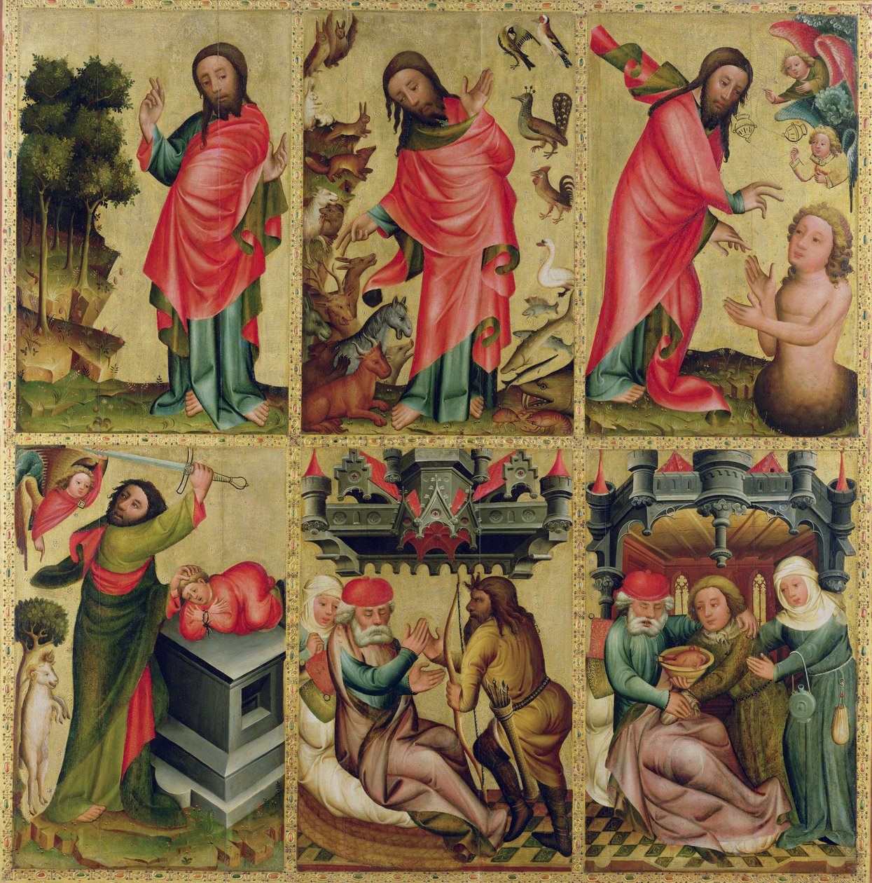 Ala esquerda interna do Altar Alto de São Pedro em Hamburgo, o Altar de Grabower (têmpera no painel) de Master Bertram of Minden
