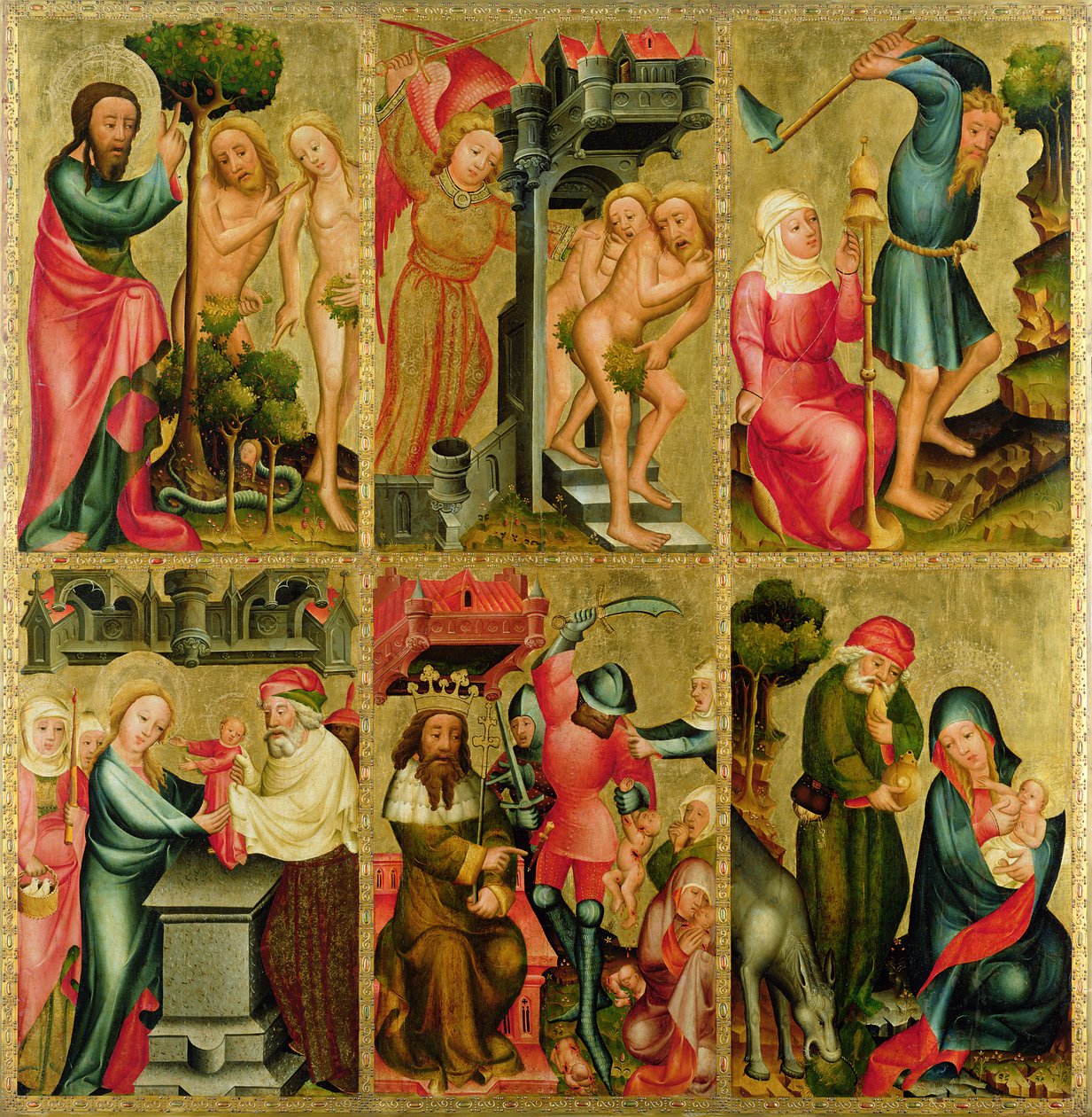 Ala direita do Altar Alto de São Pedro em Hamburgo, o Altar de Grabower, 1383 (têmpera no painel) de Master Bertram of Minden