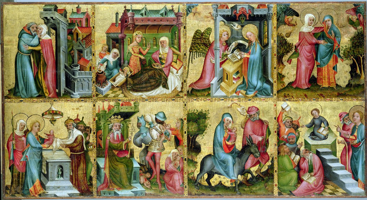 O altar de Buxtehude, painel central, 1400-10 (têmpera no painel) de Master Bertram of Minden