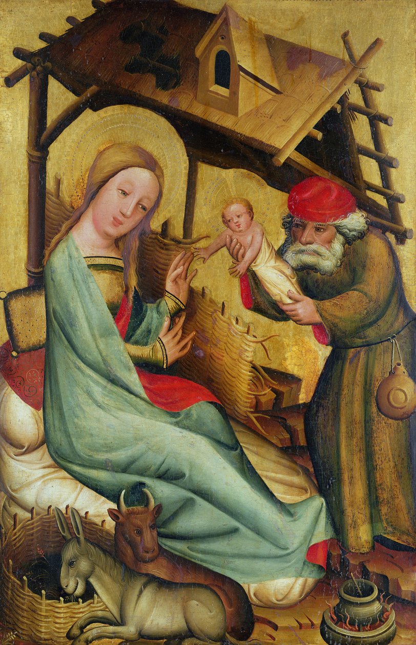 A Natividade do Altar Maior de São Pedro em Hamburgo, o Altar de Grabower, 1383 (têmpera no painel) de Master Bertram of Minden