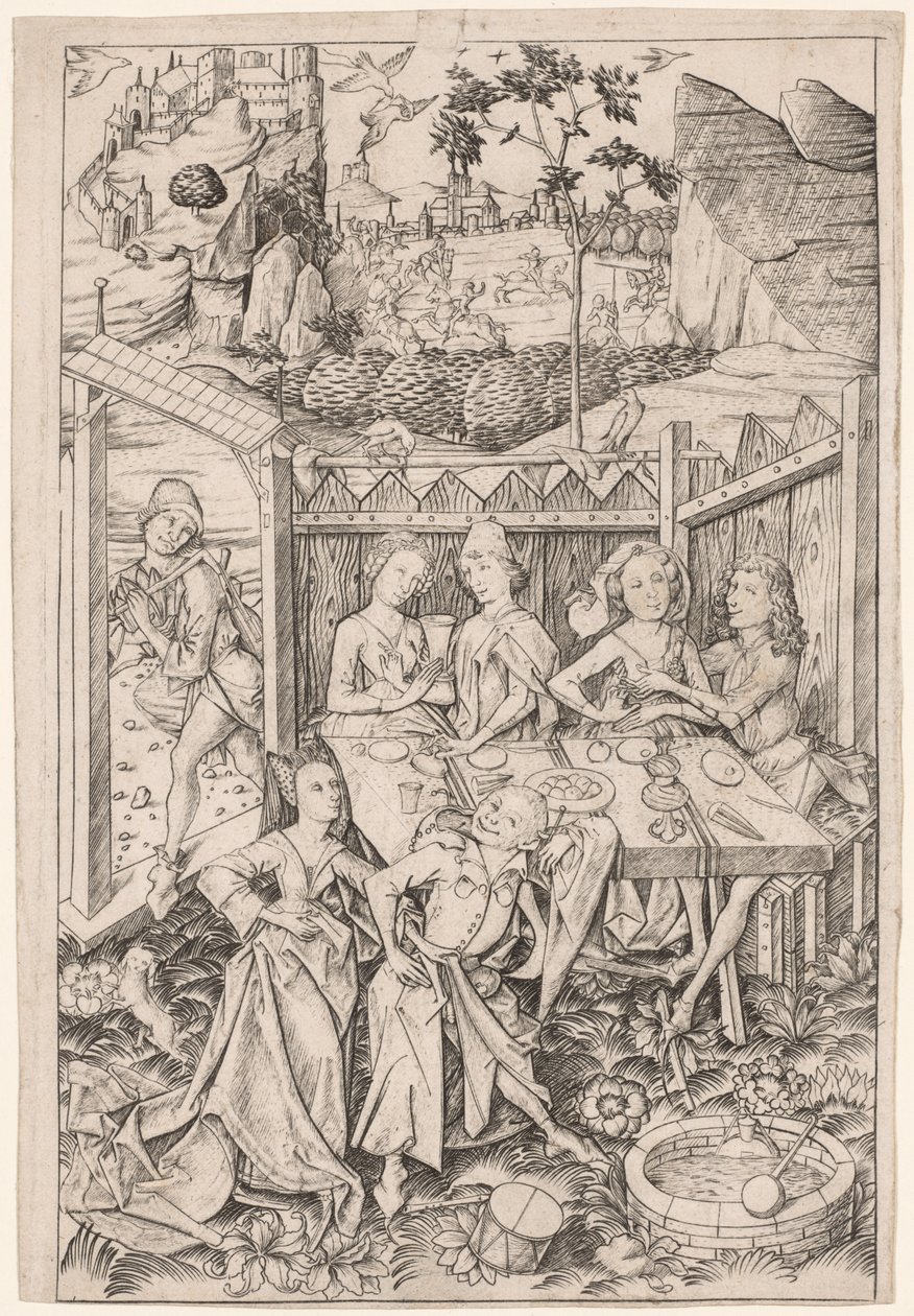 Prato Grande do Jardim do Amor, c. 1465 de Master E. S.