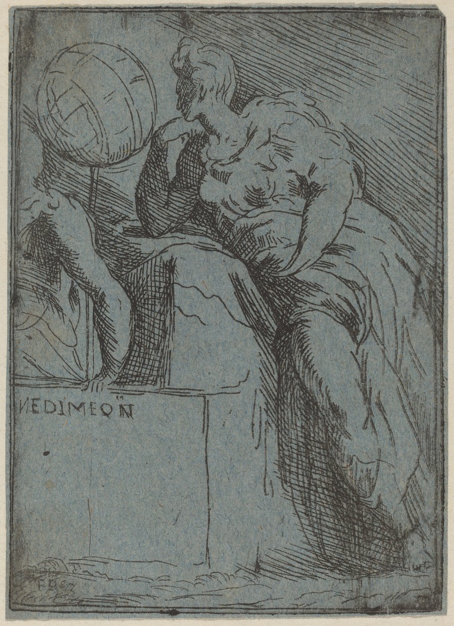 Endimião de Master F.P. after Parmigianino