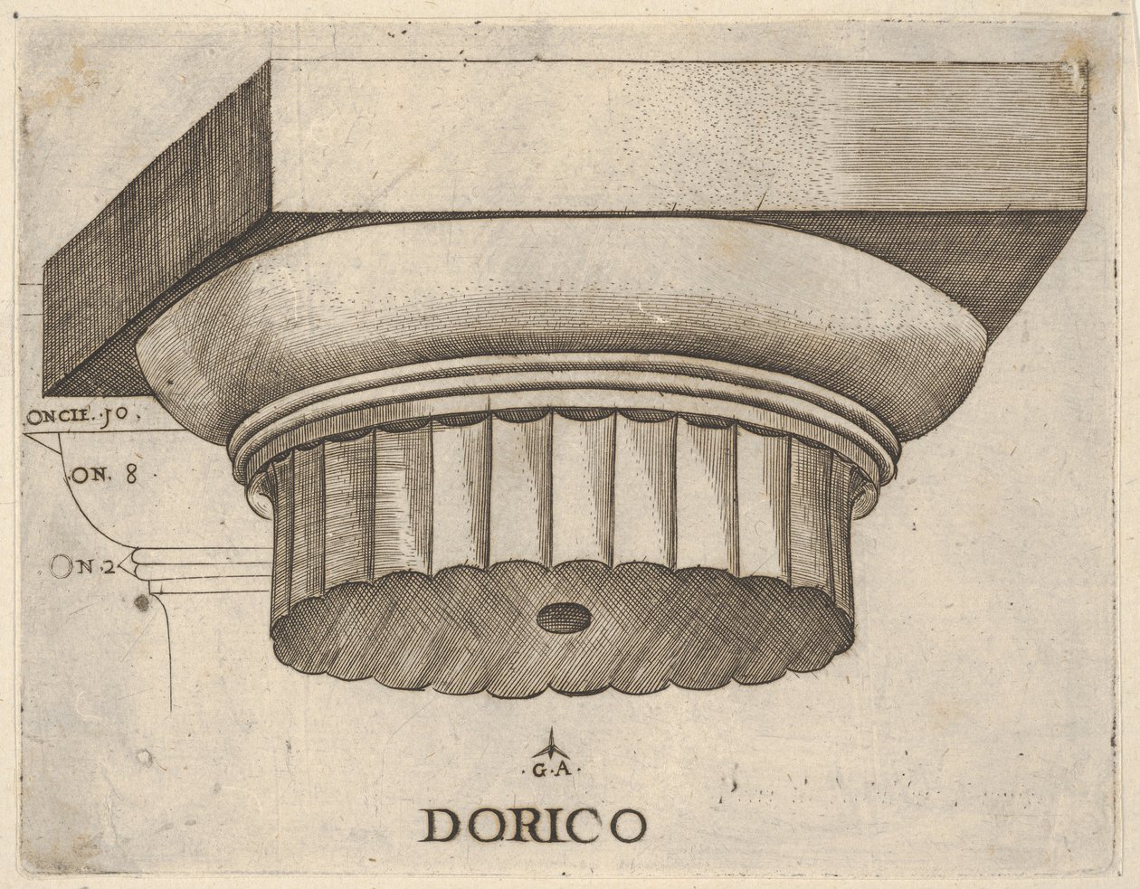 Capital dórico com medidas, ca. 1537. de Master GA
