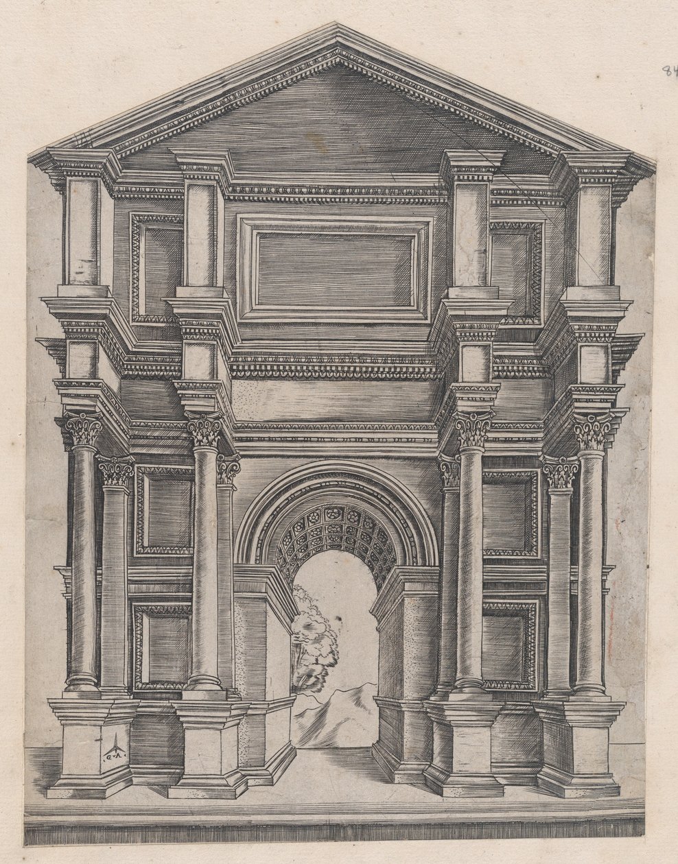 Speculum Romanae Magnificentiae: Arco do Mestre GA com o Caltrop, século XVI, século XVI. de Master GA