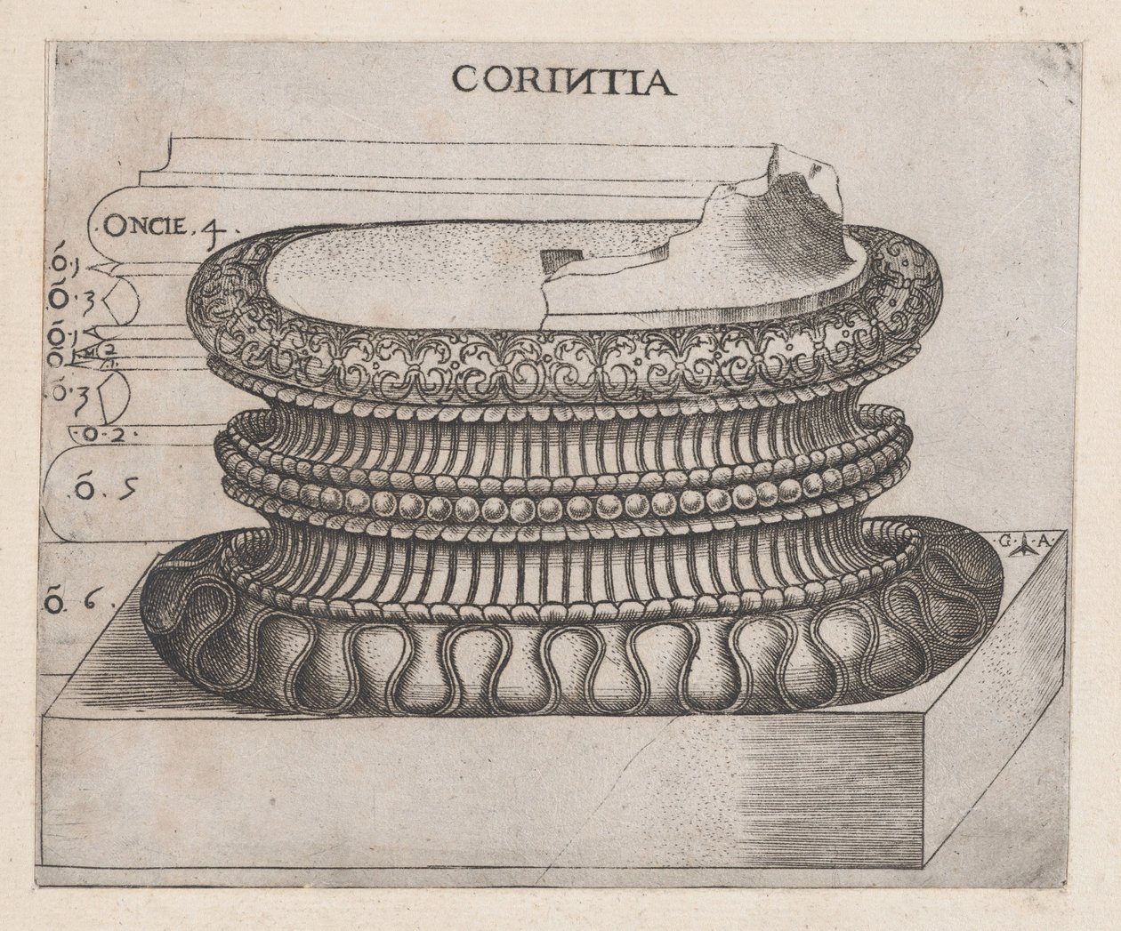 Speculum Romanae Magnificentiae: Base de Corinto, ca. 1537., ca. 1537. de Master GA