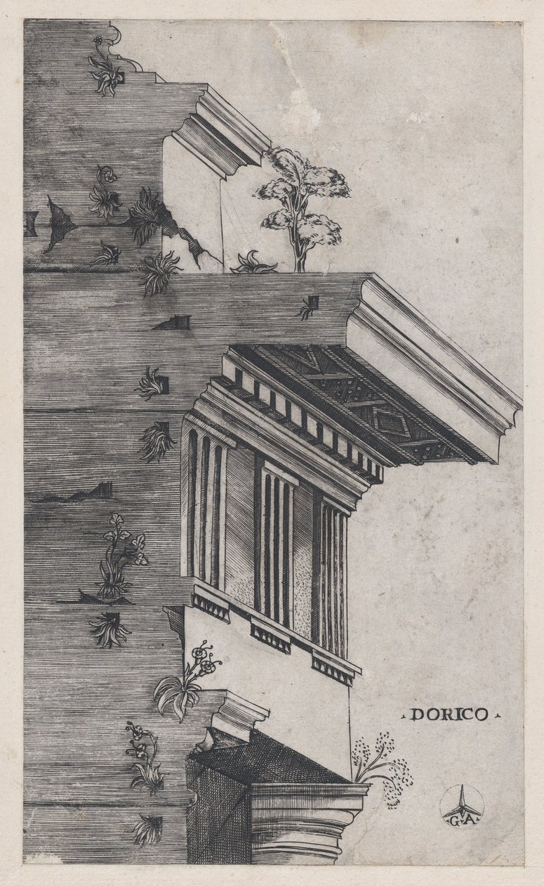 Speculum Romanae Magnificentiae: Ordem dórica, ca. 1537., ca. 1537. de Master GA