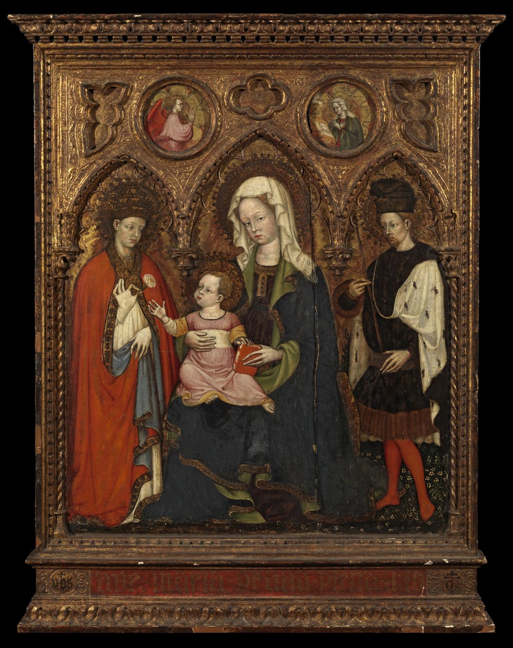 Virgem e Criança com Dois Santos, c.1420 de Master GZ