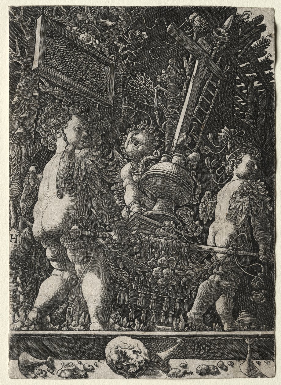 Anjos carregando os emblemas da paixão de Master H. L.