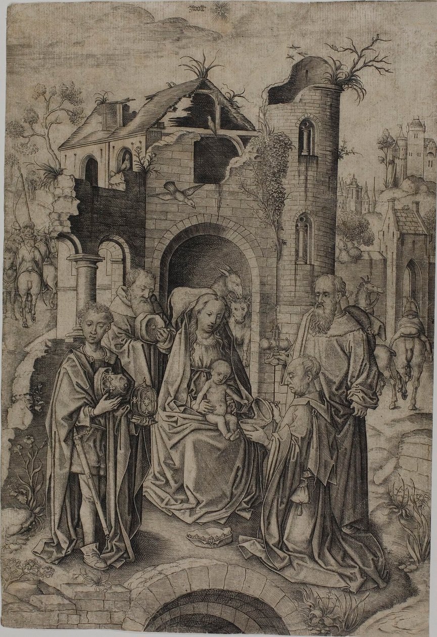 A adoração dos magos de Master I.A.M. of Zwolle