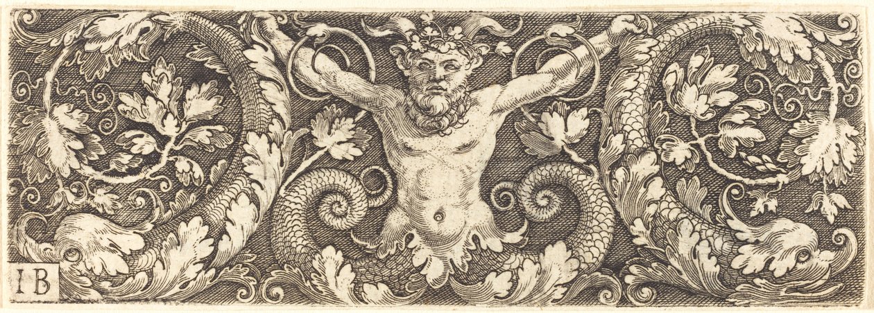 Ornamento com fantástico sátiro e golfinhos de Master IB