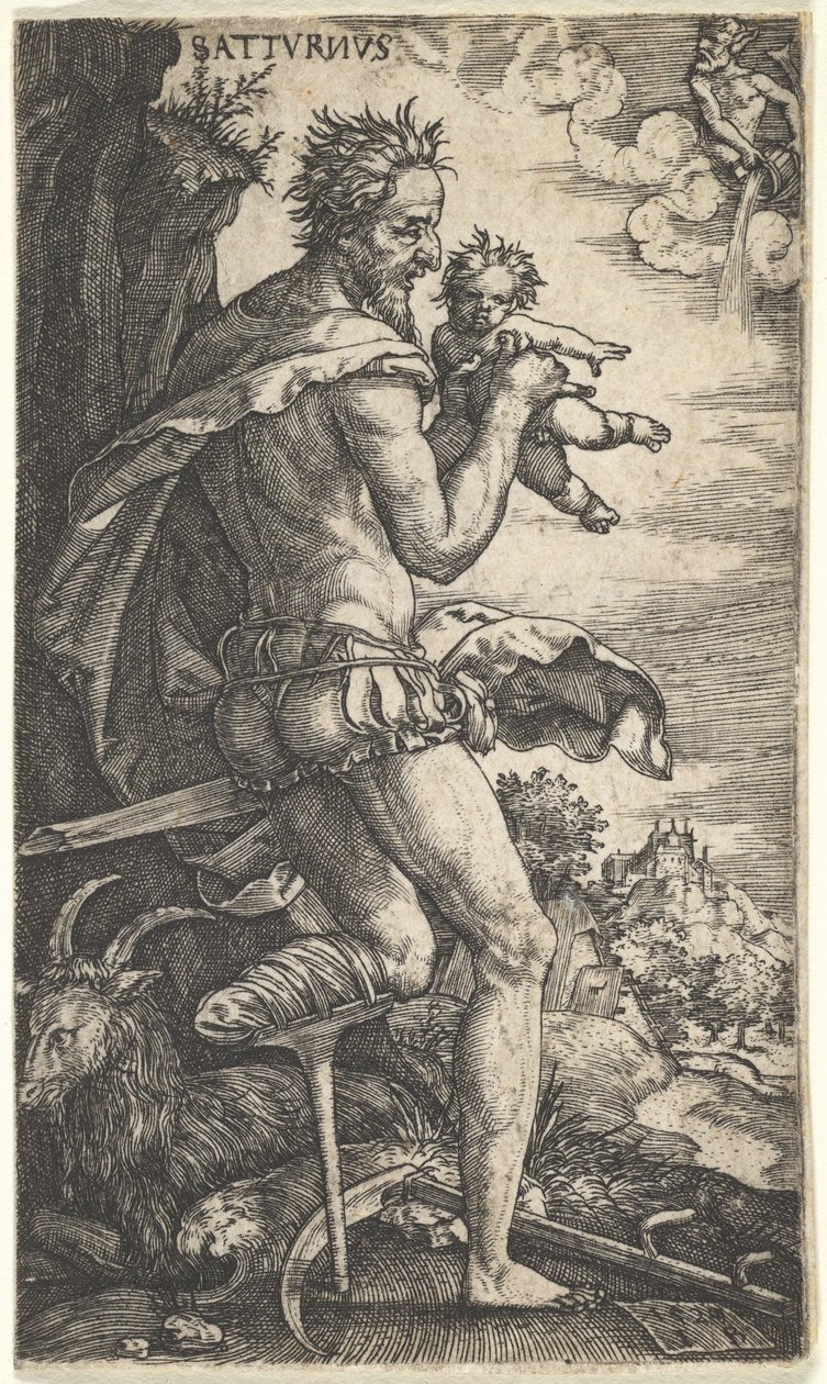 Saturno dos deuses que presidem os planetas, 1525. de Master I.B.