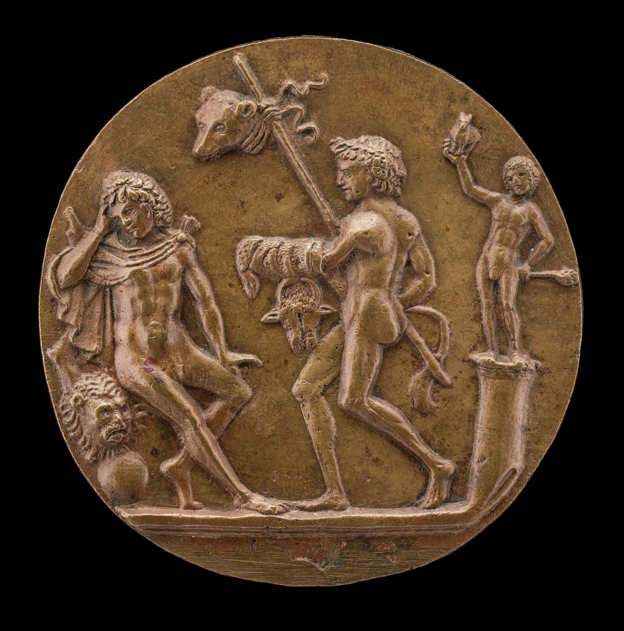 Hércules com figuras de Bacchic, segunda metade do século XV. de Master IO.FF.