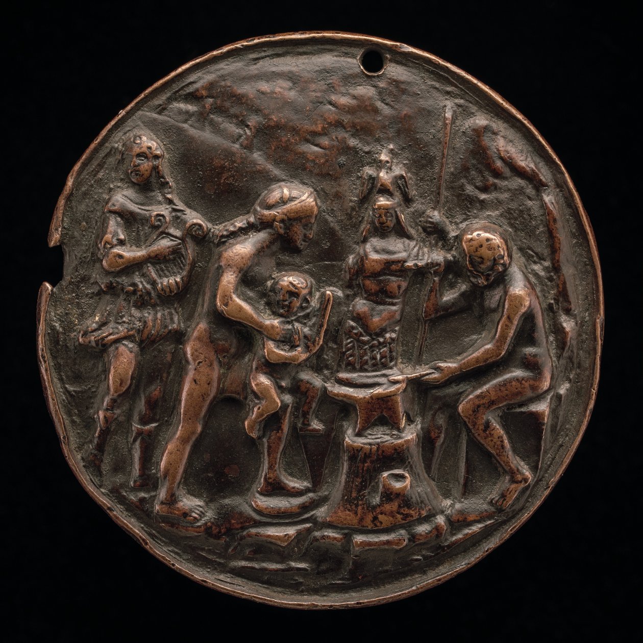 Apolo, Vénus, Marte e Vulcano, c.1500. de Master M.C.