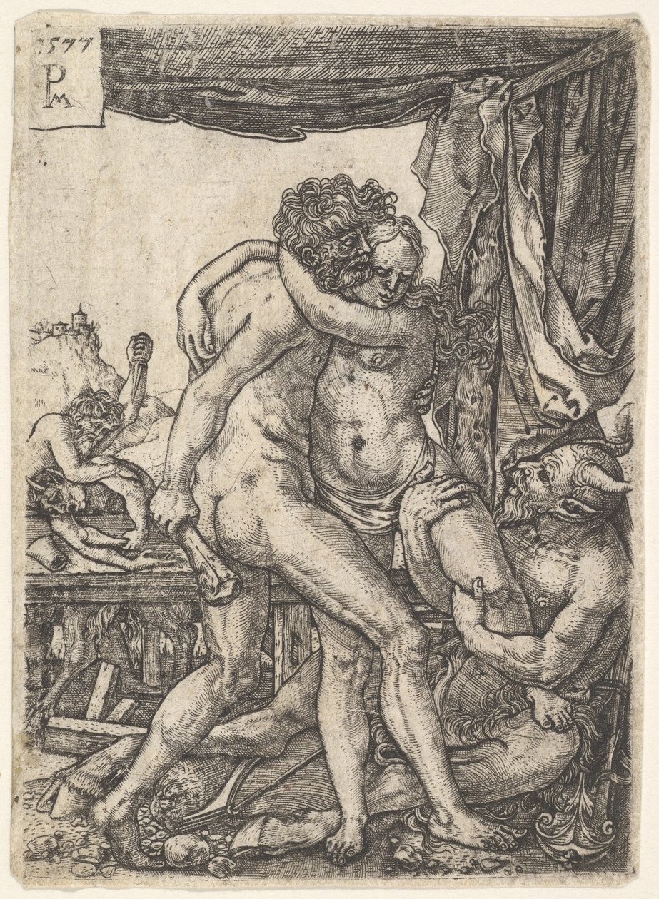 Hércules lutando contra os centauros, 1577. de Master PM
