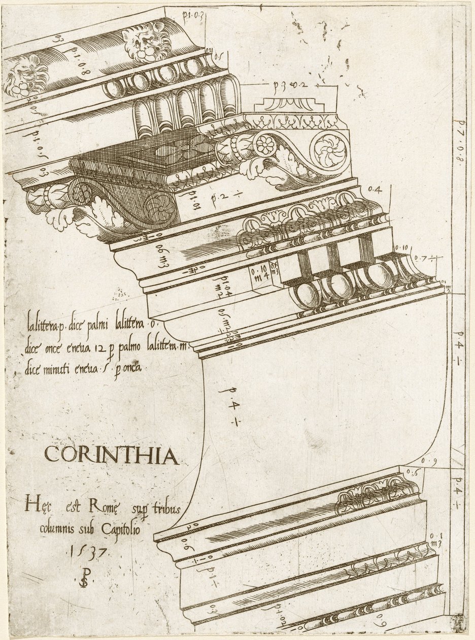 Entablatura do Templo de Vespasiano, Roma de Master PS