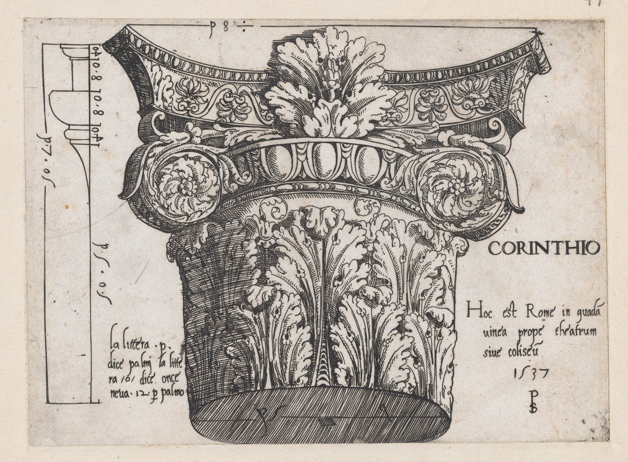Speculum Romanae Magnificentiae: Capital de Corinto, 1537., 1537. de Master PS