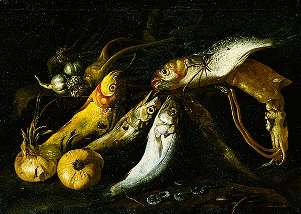 Natureza morta (óleo sobre tela) de Master S. B.