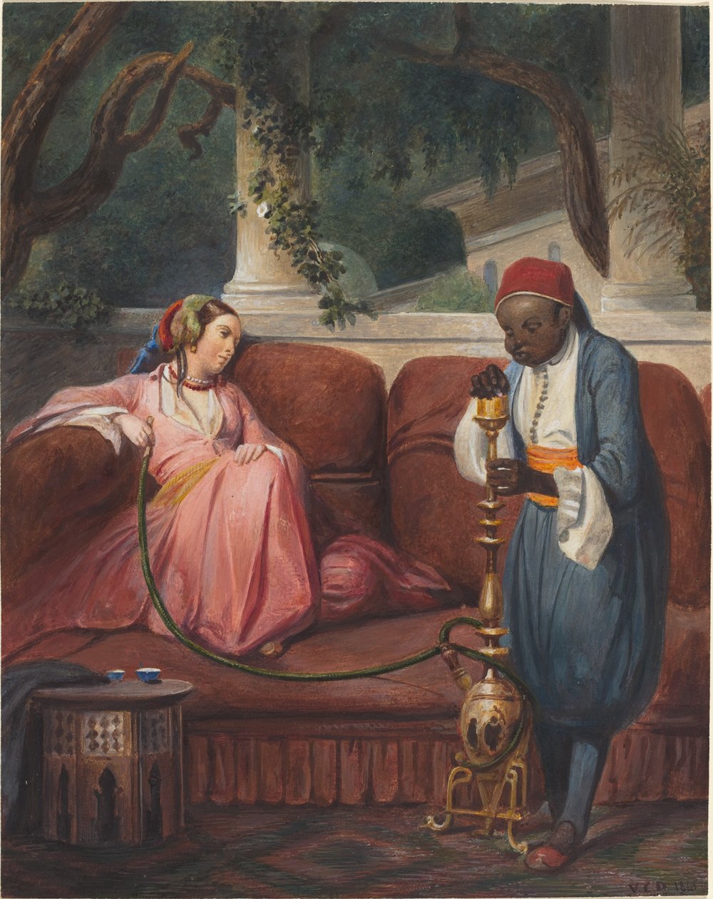 Mulher oriental com um narguilé de Master VCD