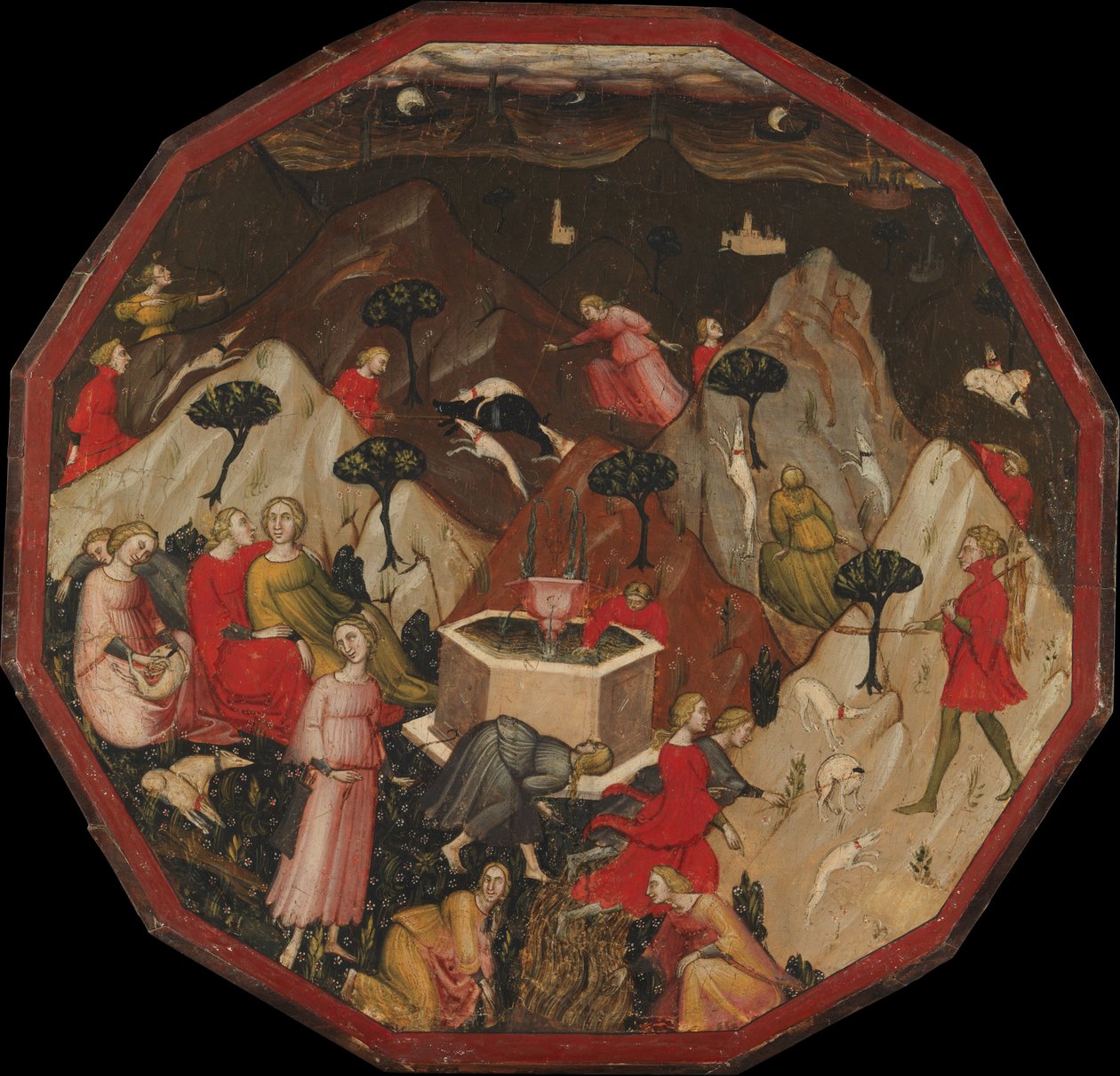 A Descoberta das Ninfas de Ameto, ca. 1410. de Master of 1416