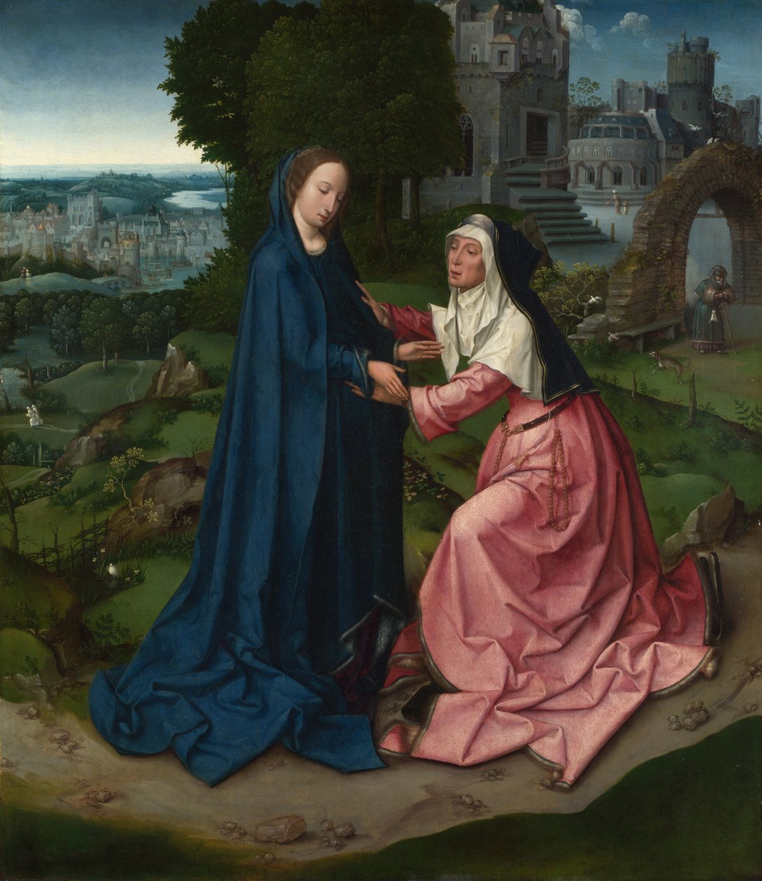 A Visitação da Virgem a Santa Isabel. Painel de um retábulo, ca 1515 de Master of 1518