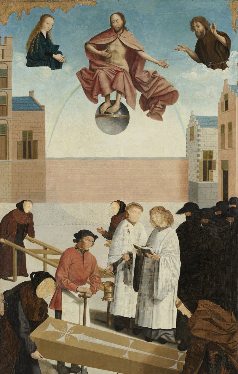 As Sete Obras de Misericórdia
Painel de um políptico que representa as sete obras de misericórdia: enterrar os mortos de Master of Alkmaar
