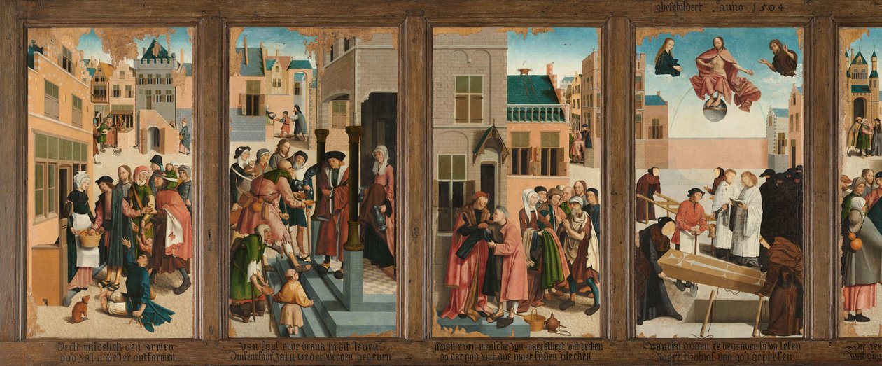 As Sete Obras de Misericórdia
Políptico com as Sete Obras de Caridade de Master of Alkmaar