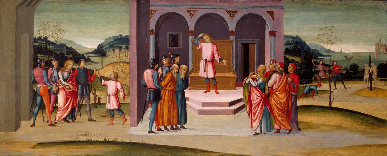 Daniel salvando Susanna, o julgamento de Daniel e a execução dos anciãos de Master of Apollo and Daphne