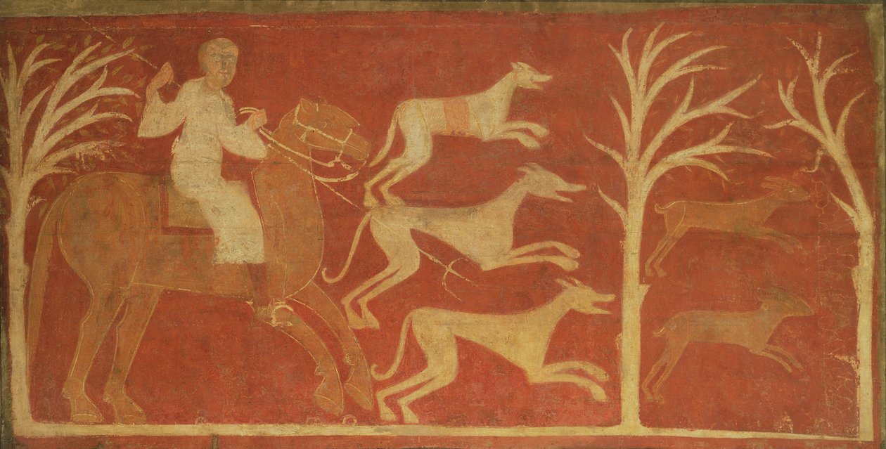Um caçador (fresco transferido para a tela) de Master of Berlanga