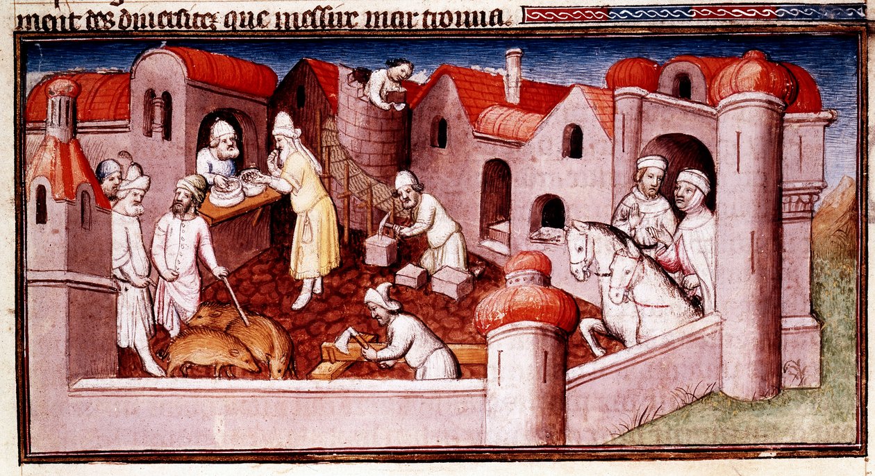 Cena do Livro das Maravilhas de Marco Polo..., início do século XV. de Master of Boucicaut