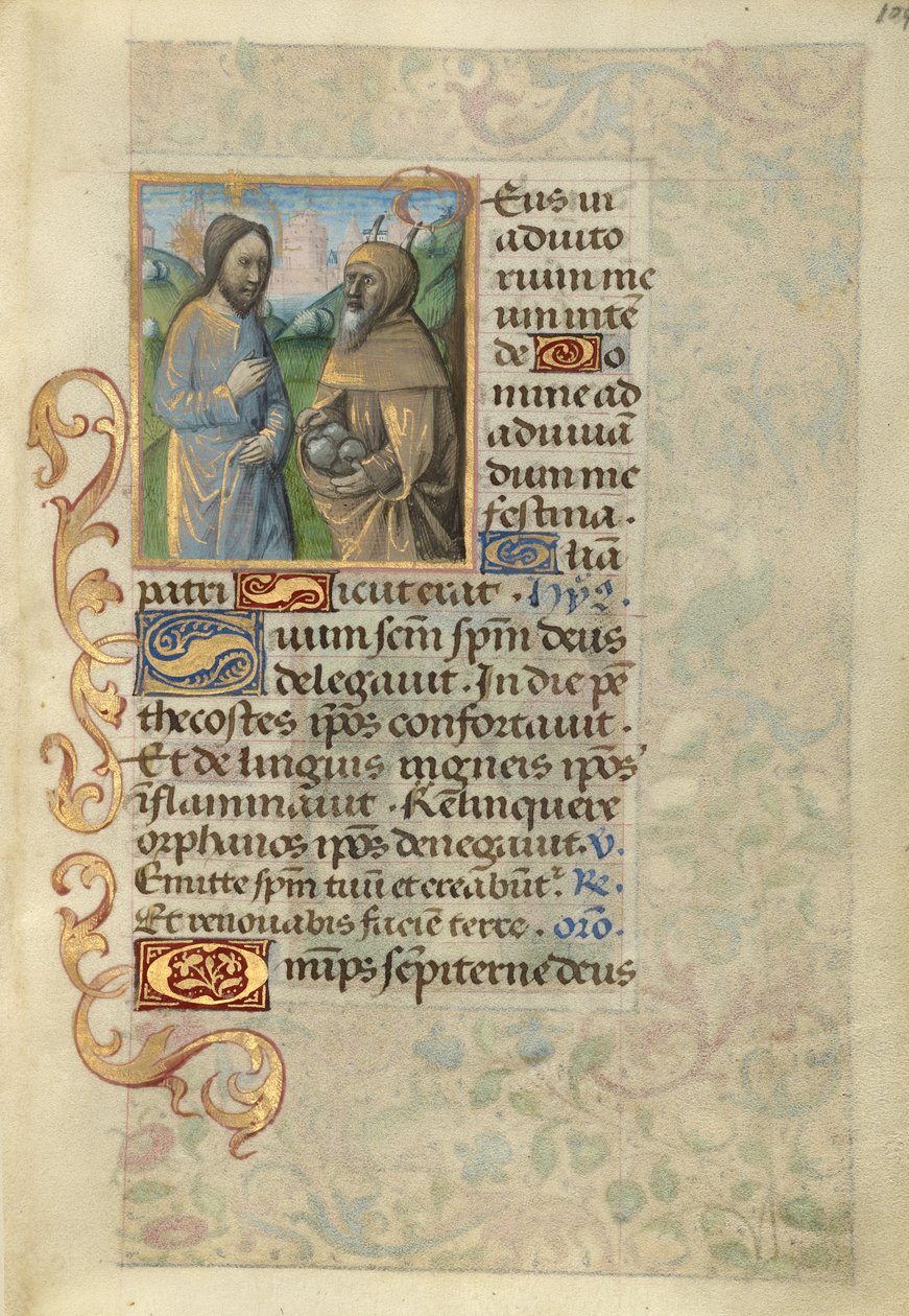A tentação de Cristo de Master of Cardinal Bourbon