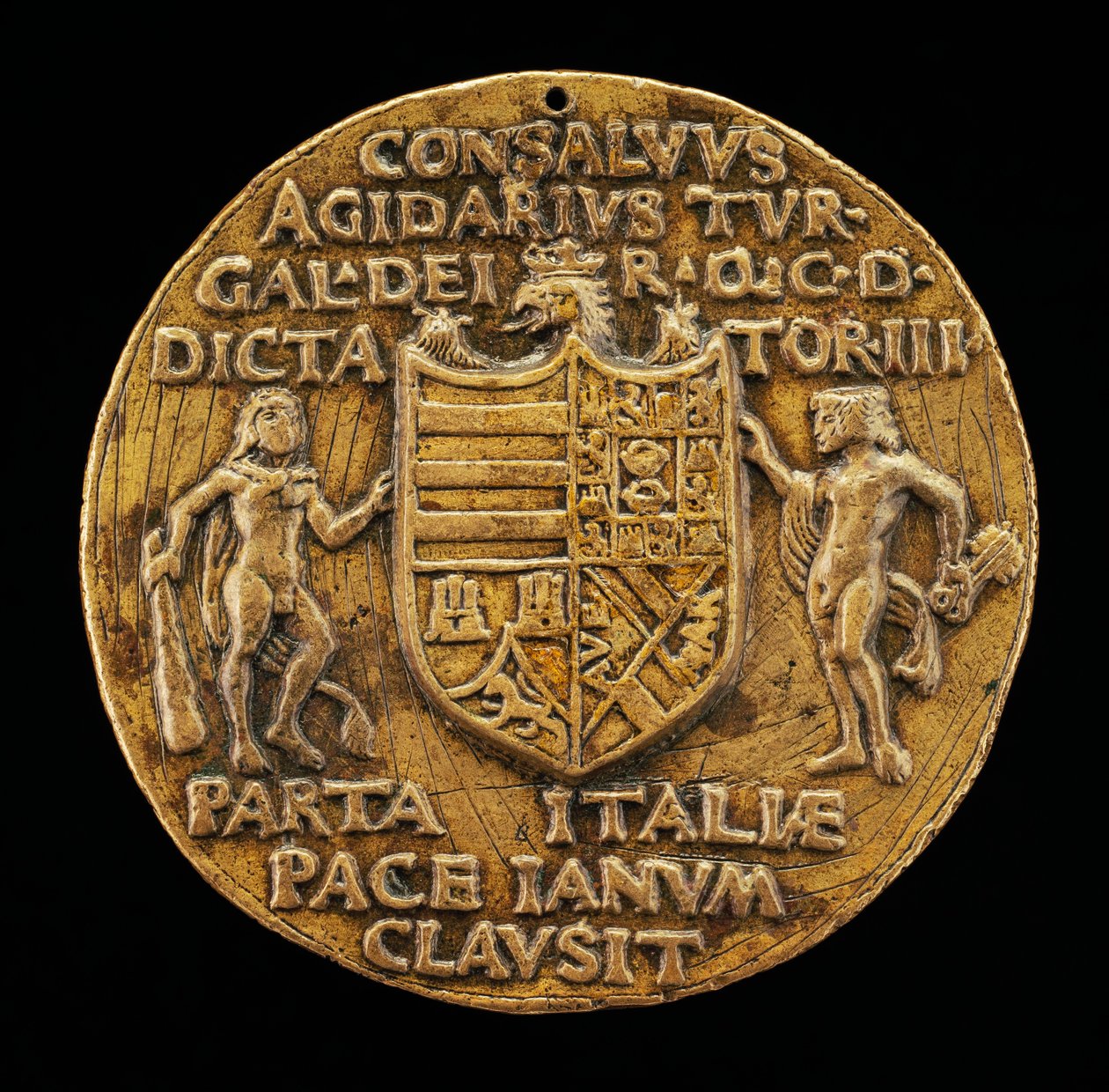 Escudo Suportado por Hércules e Janus [reverso], c. 1503. de Master of Coriolanus