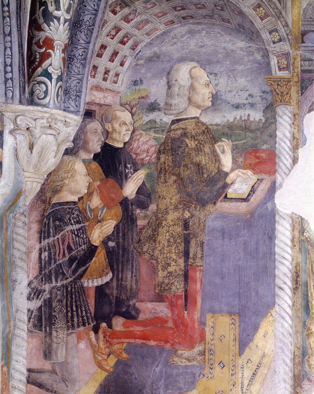 Itália, Região Piemonte, Serralunga di Crea, fresco na capela da Basílica de Santa Maria Assunta de Master of Crea
