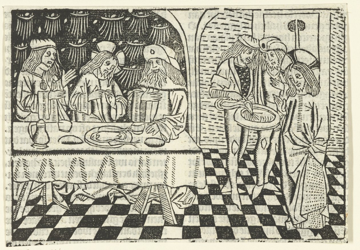Refeição com os fariseus de Master of Delft (attributed to)