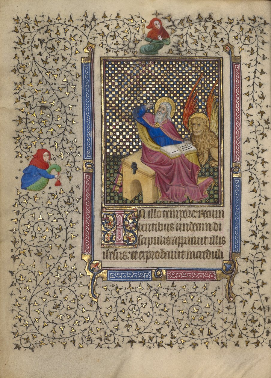 São Marcos, c.1410 (cores de têmpera, folha de ouro, tinta dourada e tinta) de Master of Egerton