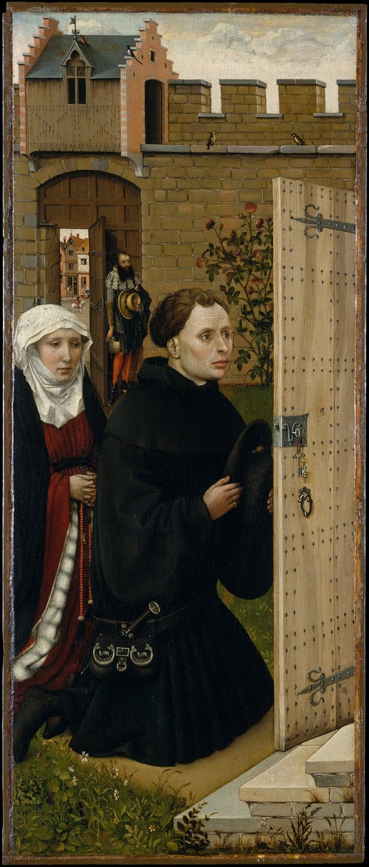 Tríptico da Anunciação (Retábulo de Merode), c.1427-32 (óleo sobre carvalho) de Master of Flémalle