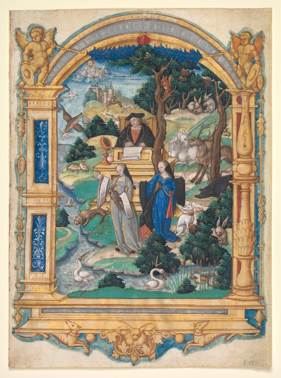 Miniatura do frontispício do manuscrito de um poema de Guillaume Crétin…, c. 1537-1540. de Master of Francis I