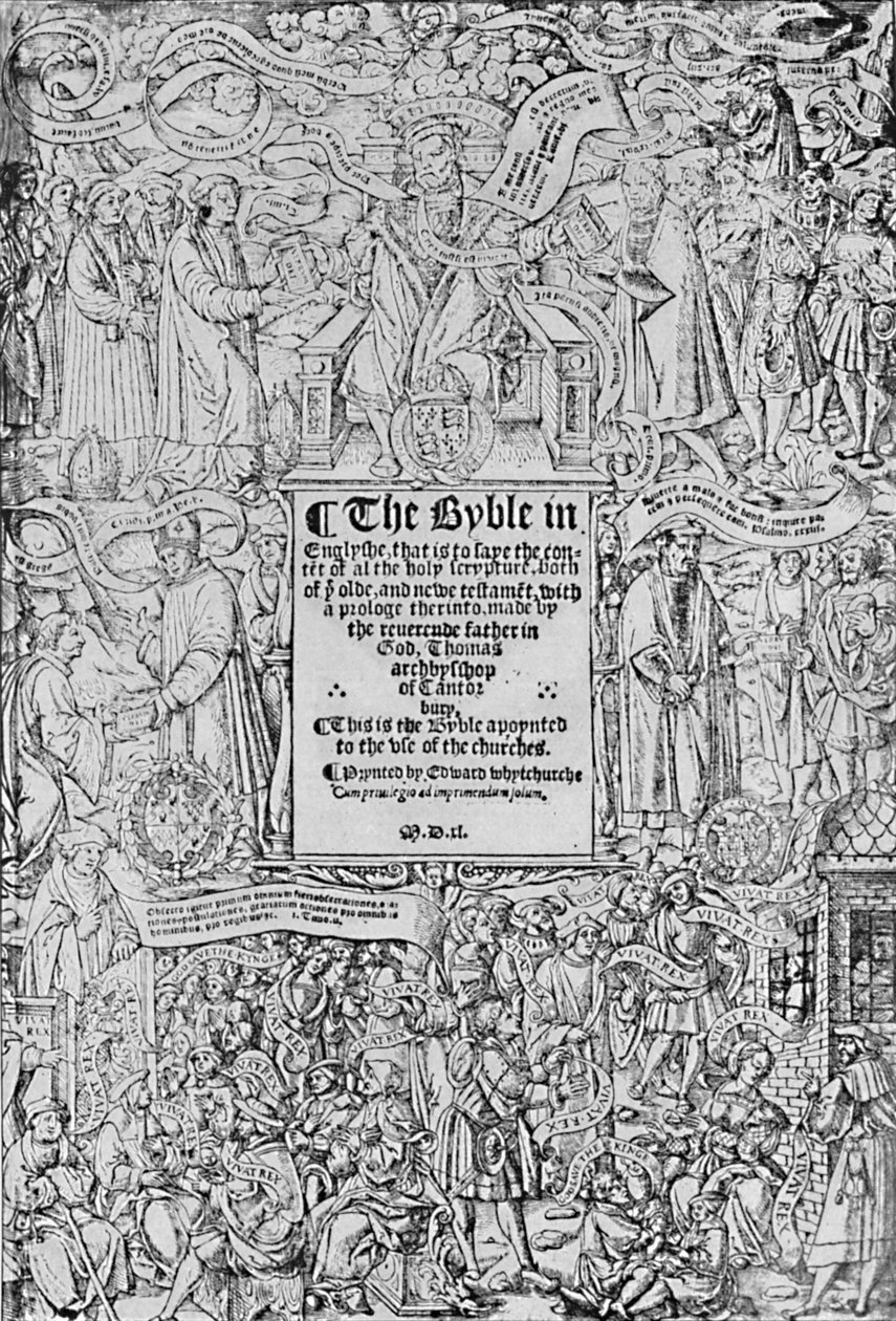 "Título-Página da Grande Bíblia, 1540, 1903 de Master of Francois de Rohan