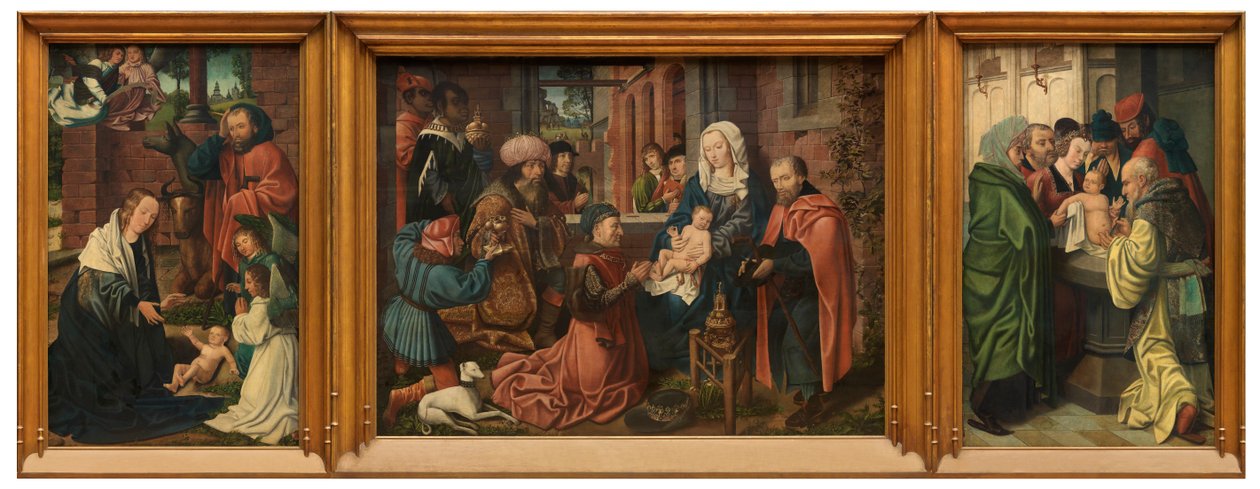 Tríptico de epifania (óleo sobre painel) de Master of Frankfurt
