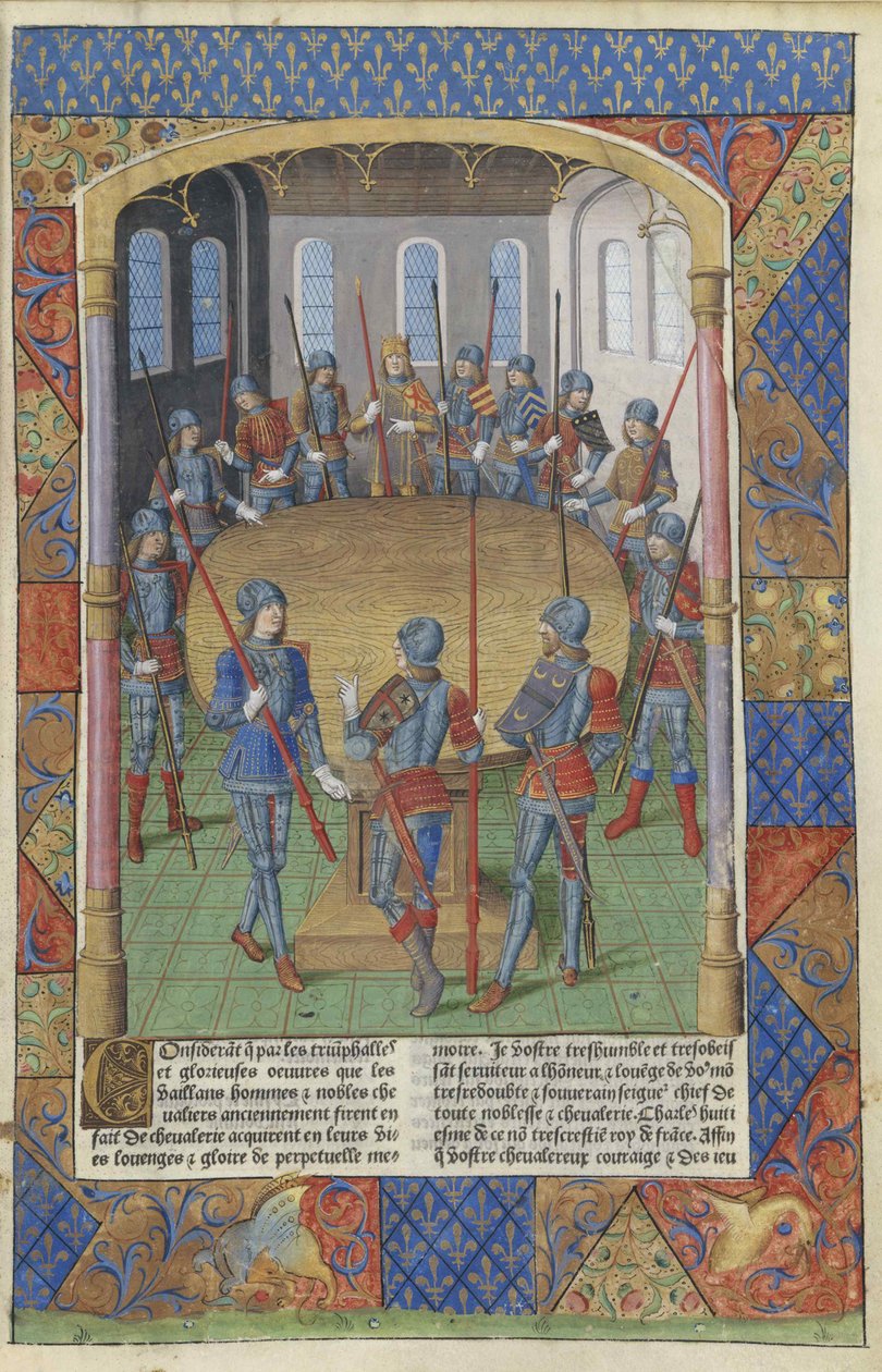 Lancelot du Lac. Rei Arthur e os Cavaleiros da Távola Redonda, 1494. de Master of Jacques de Besançon