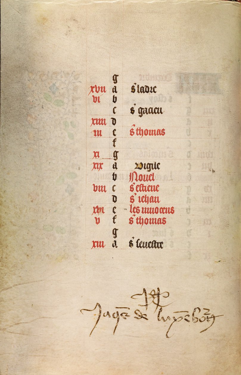 Página do calendário para dezembro continuação de Master of Jacques of Luxembourg