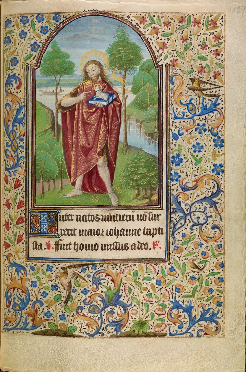 São João Batista apontando para o Cordeiro de Deus de Master of Jacques of Luxembourg