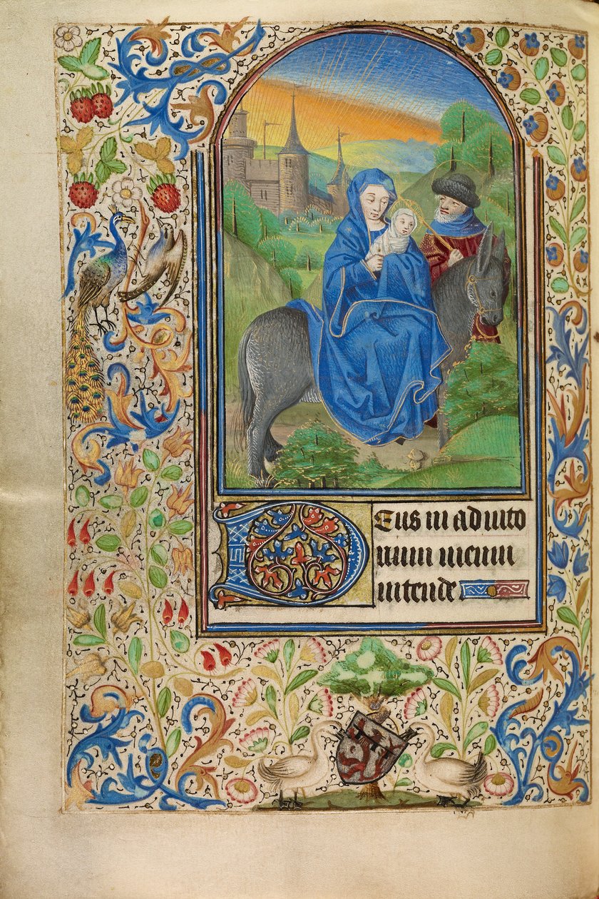 A fuga para o Egito de Master of Jacques of Luxembourg