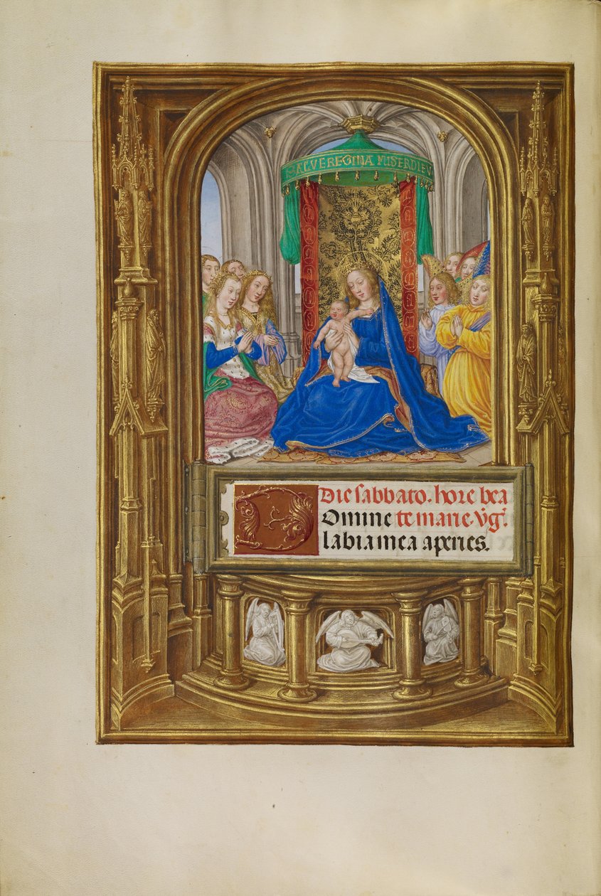 A Virgem e o Menino Entronizado de Master of James IV of Scotland
