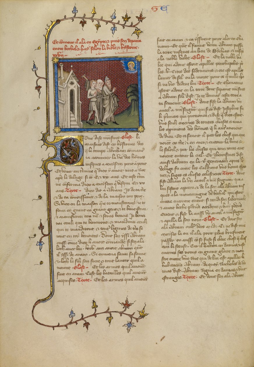Abraão, Sara e Lot de Master of Jean de Mandeville