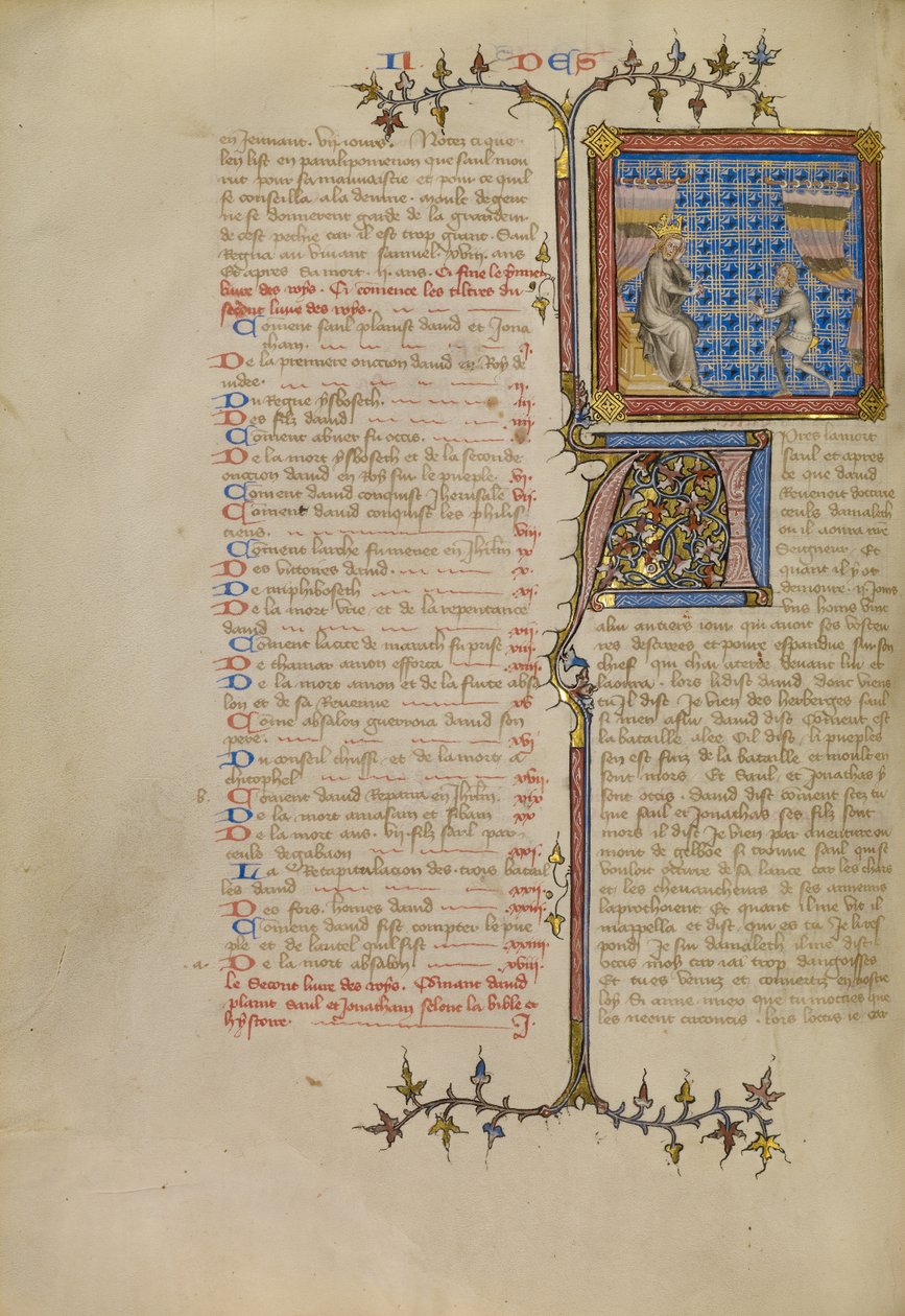 Saul perante Samuel de Master of Jean de Mandeville