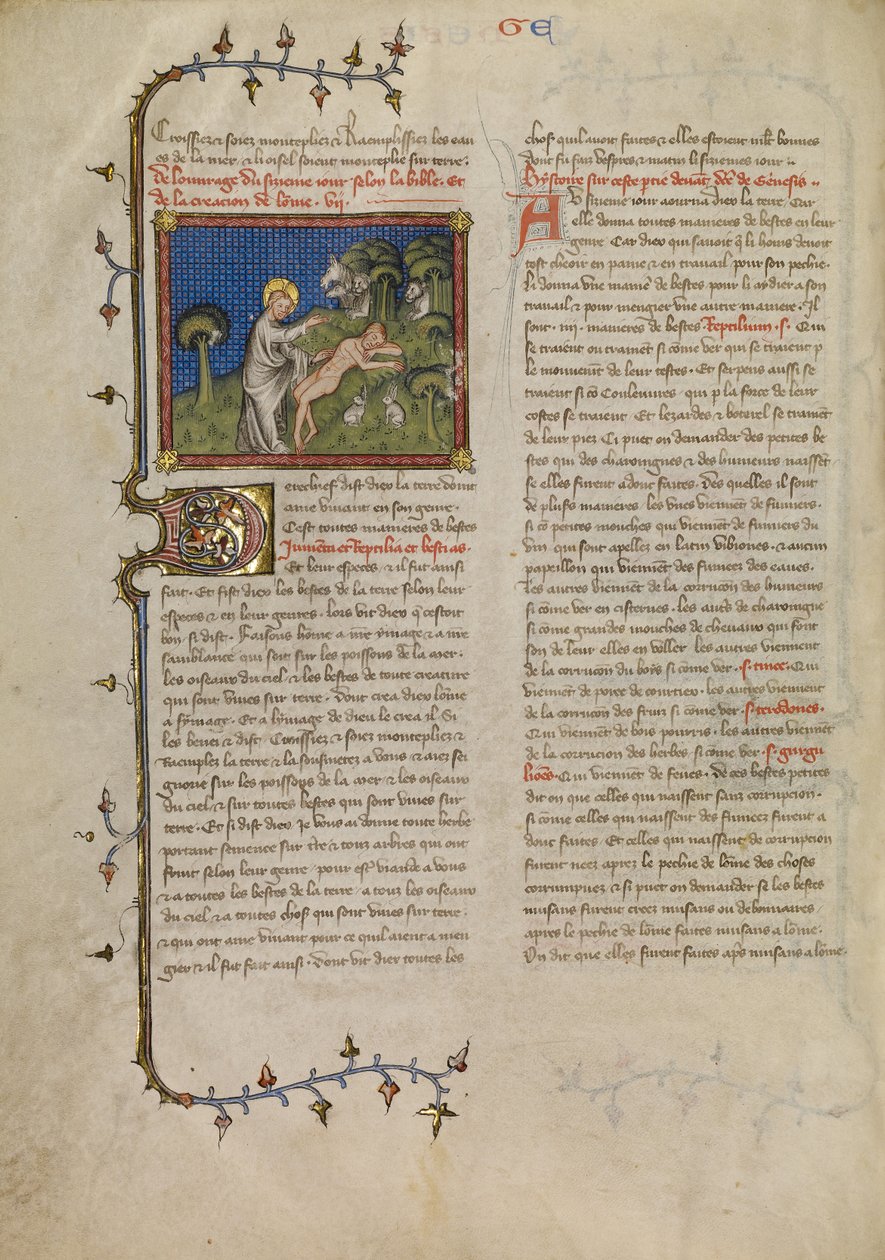 A criação de Adão de Master of Jean de Mandeville