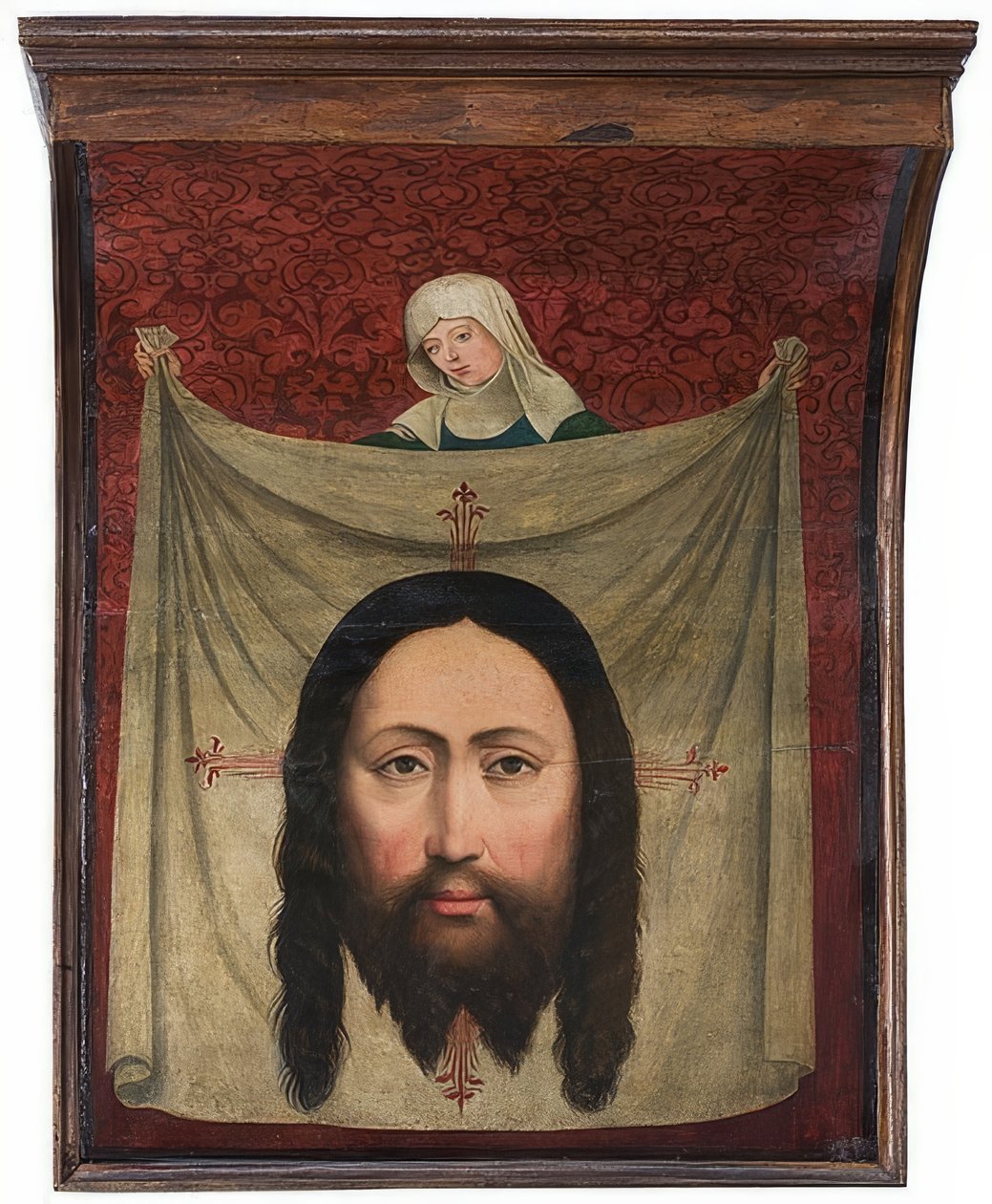 Do Altar de Lünen, detalhe: o suor de Santa Verônica. Por volta de 1470-90 de Master of Liesborn