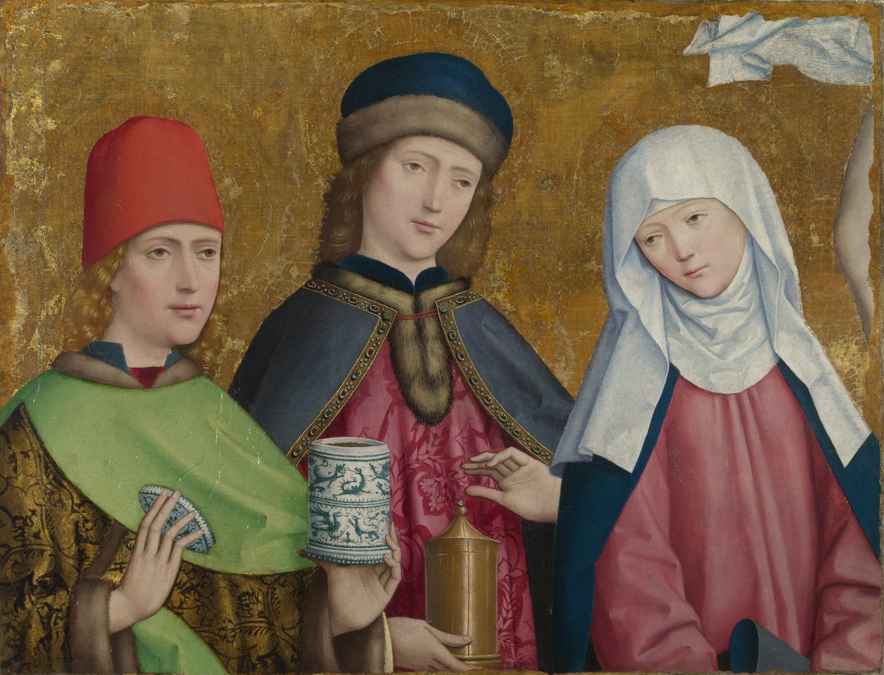 Santos Cosmas e Damião e a Virgem O Retábulo Liesborn, ca. 1470-1480 de Master of Liesborn